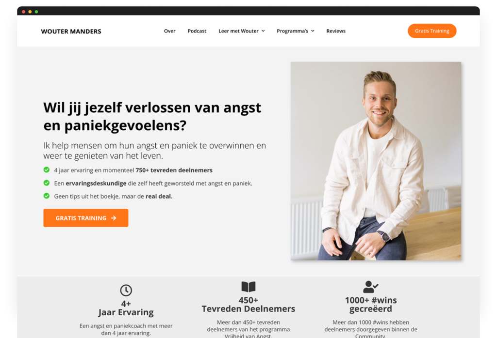 Oude website